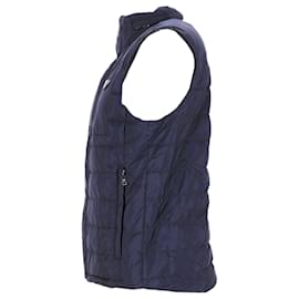 Prada-Prada Quilted Puffer Vest in Navy Blue Nylon-Blue