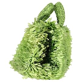 Prada-Prada Raffia Grass Tote Bag in Green Canvas-Green