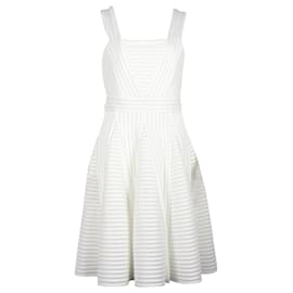 Maje-Vestido Maje de punto acanalado plisado en poliamida blanca-Negro