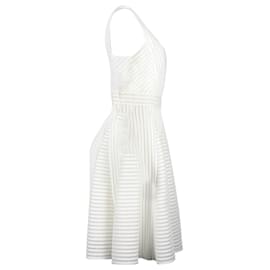 Maje-Vestido Maje de punto acanalado plisado en poliamida blanca-Negro