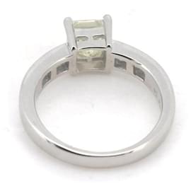 Tasaki-Tasaki PT900 Platinum Diamond Ring 1.02CT 0.40CT Size 9 in Great Condition-Silvery