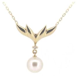 Mikimoto-18K Pearl Diamond Necklace-Other