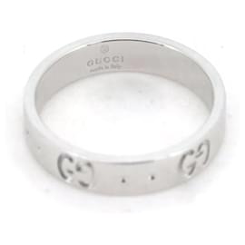 Gucci-18Bague icône K GG en très bon état-Argenté