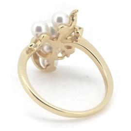 Mikimoto-18K Pearl Diamond Ring  in Great Condition-Golden