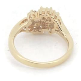 Mikimoto-18K Diamond Cluster Ring  in Great Condition-Golden