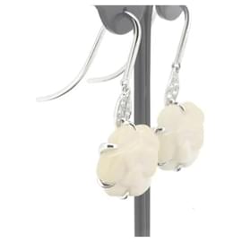 Chanel-Chanel Camellia Chalcedony Earrings  Metal Earrings in Excellent condition-Other
