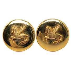 Hermès-Boucles d'oreilles clip Hermes Pegasus Boucles d'oreilles en métal en bon état-Autre