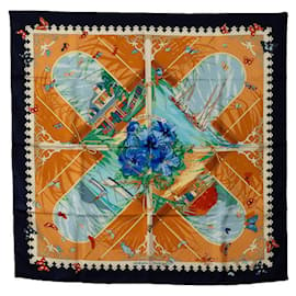 Hermès-Hermes Carré Varangues Silk Scarf Cotton Scarf in Excellent condition-Other