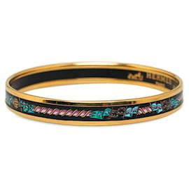 Hermès-Hermes Narrow Enamel Bangle Pulseira esmaltada em bom estado-Outro