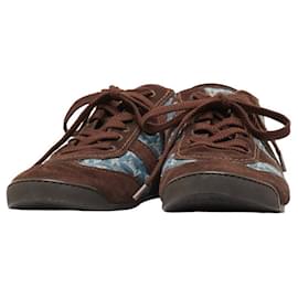 Louis Vuitton-Zapatillas deportivas de ante y denim con monograma GO0047-Otro