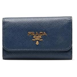 Prada-Cuir Saffiano Prada 6 Porte-clés Porte-clés en cuir 1PG222 en bon état-Autre