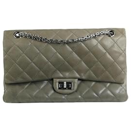 Chanel-Grigio grande 2009 2.55 borsa con patta-Grigio