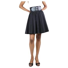 Alaïa-Black belted mini skirt - size UK 8-Black