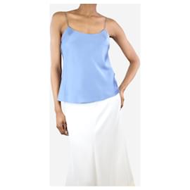 Max Mara-Camisola de raso azul - talla UK 6-Azul