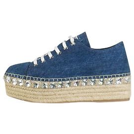 Miu Miu Espadrillas con plateau in denim blu - taglia EU 36 Blu
