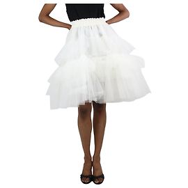 Simone Rocha Jupe en tulle superposée élastiquée crème - taille UK 6 Écru