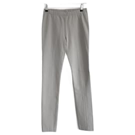 Donna Karan-Donna Karan Matte Double Knit Zing Grey Slim Trousers-Grey