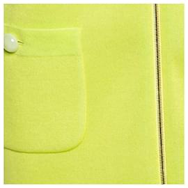 Chanel-Robe boutons CC vert citron-Vert