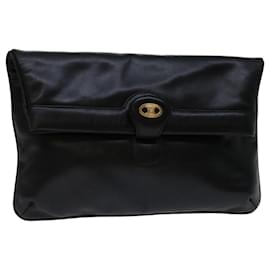Céline-CELINE Shoulder Bag Leather Black Auth yk11353-Black