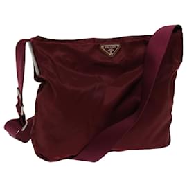 Prada-PRADA Shoulder Bag Nylon Bordeaux Auth 69691-Other