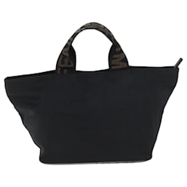 Fendi-FENDI Hand Bag Canvas Black Auth yk11461-Black