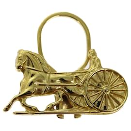 Céline-CELINE Horse Carriage Key Ring metal Gold Auth ar11605b-Golden