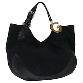 Gucci-GUCCI GG Canvas Shoulder Bag Black Auth bs13188-Black