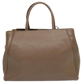Fendi-FENDI Hand Bag Leather 2way Gray Beige Auth yk11379-Beige,Grey