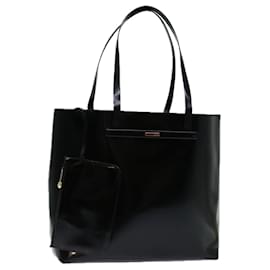 Gucci-GUCCI Tote Bag Patent leather Black Auth ep3770-Black