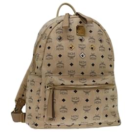 MCM-MCM Vicetos Logogram Rucksack PVC Leder Beige Auth ar11539-Beige