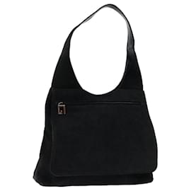 Gucci-GUCCI Shoulder Bag Suede Black Auth ep3653-Black
