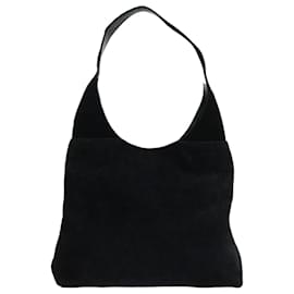 Gucci-GUCCI Shoulder Bag Suede Black Auth ep3653-Black