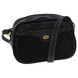 Gucci-GUCCI Shoulder Bag Suede Black Auth ep3790-Black