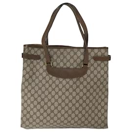 Gucci-GUCCI GG Supreme Tote Bag PVC Beige 39 02 061 auth 69960-Beige