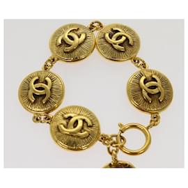 Chanel-CHANEL COCO Mark Armband Gold CC Auth ar11603b-Golden