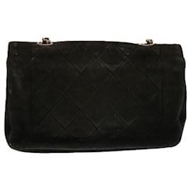 Chanel-CHANEL Diana Matelasse Chain Shoulder Bag Suede Black CC Auth 69992A-Black