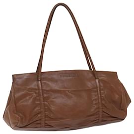 Miu Miu-Miu Miu Shoulder Bag Leather Brown Auth bs13190-Brown