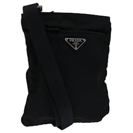 Prada-PRADA Shoulder Bag Nylon Black Auth bs13137-Black
