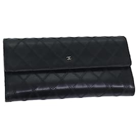 Chanel-CHANEL Bicolole Wallet Leather Black CC Auth yk11444-Black