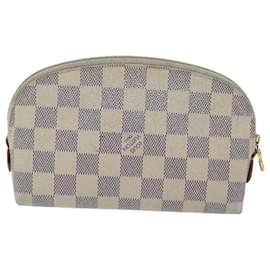 Louis Vuitton-LOUIS VUITTON Damier Azur Pochette Cosmética PM Bolsa N60024 LV Auth ep3874-Outro