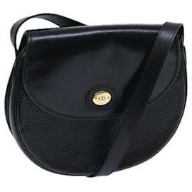 Christian Dior-Christian Dior Shoulder Bag Leather Black Auth bs13269-Black