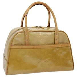 Louis Vuitton-LOUIS VUITTON Monogram Vernis Tompkins Square Hand Bag Beige M91149 auth 69733-Beige