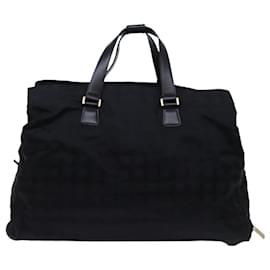 Chanel-CHANEL Travel Line Carry Case Boston Bag Nylon Black CC Auth bs12217-Black