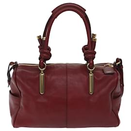 Chloé-Chloe Hand Bag Leather 2way Red Auth yk11417-Red