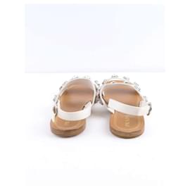 Prada-Sapatos de sandália de couro-Branco