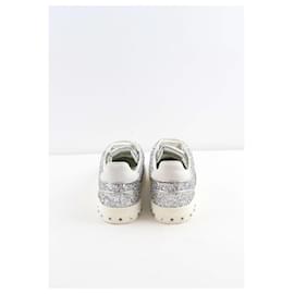 Valentino-Leather sneakers-Silvery