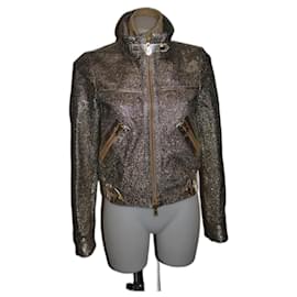 Hogan-leather jacket-Golden