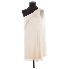 Azzaro Seidenkleid Beige