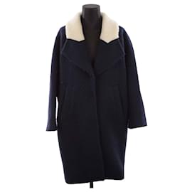 Carven-Manteau en laine-Bleu Marine