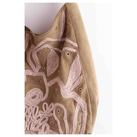 Antik Batik-Leather Crossbody-Beige